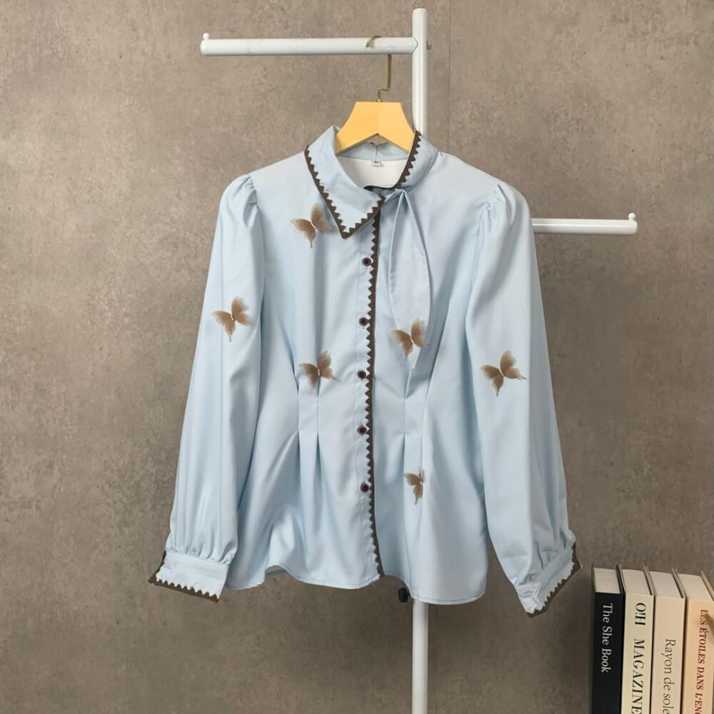 FADFAD Atasan kemeja Bermotif Lengan Panjang Gaya Kasual