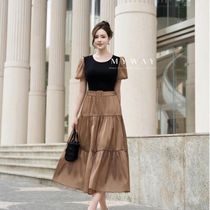 Đầm Nữ MY WAY Đi Chơi Dạo Phố Tay Bồng Xếp Tầng Sang Trọng 1MD02344T - NA0 0
