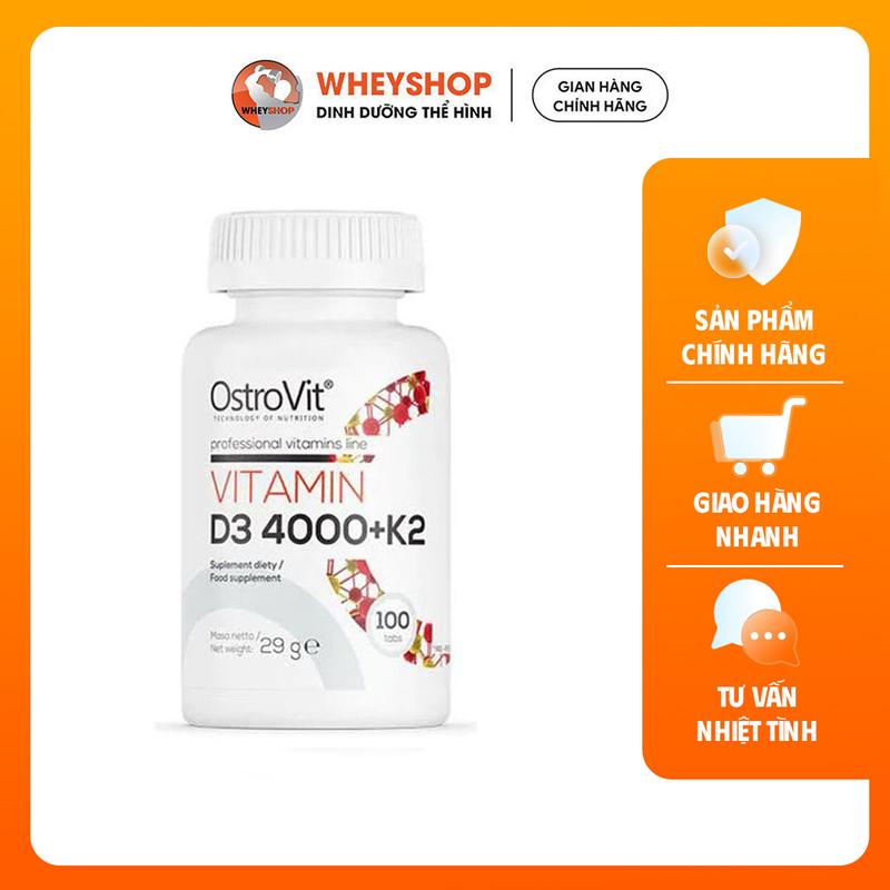 Viên uống hỗ trợ cải thiện sức khỏe xương khớp Ostrovit Vitamin D3 4000 K2 (110 viên) - WHEYSHOP VN