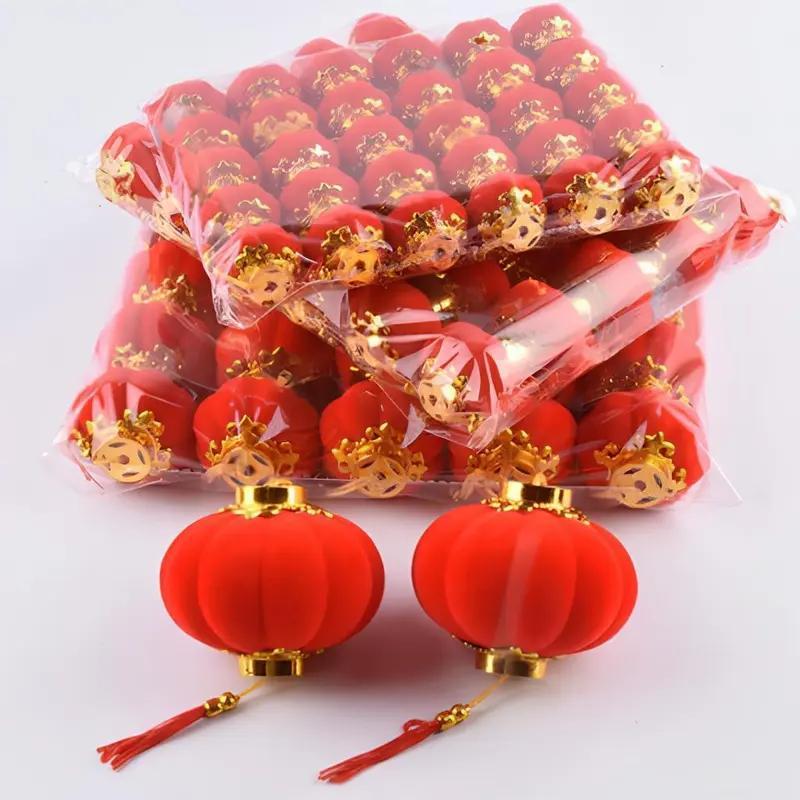 Set 25-30 Đèn Lồng Đỏ Cỡ 4-5cm , Quả Cầu Vải Nhung Hàng Loại Đẹp Trang Trí Nhà…