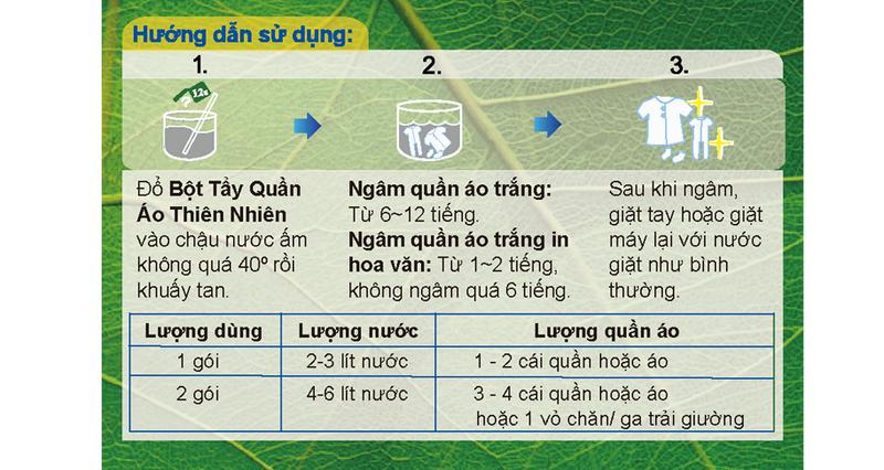 Product Introduction of Bột tẩy quần áo thiên nhiên Baking Soda Mao Bao 12g x 5 gói, tẩy Làm Sạch quần áo trắng, chăn ga, không gây kích ứng da 2
