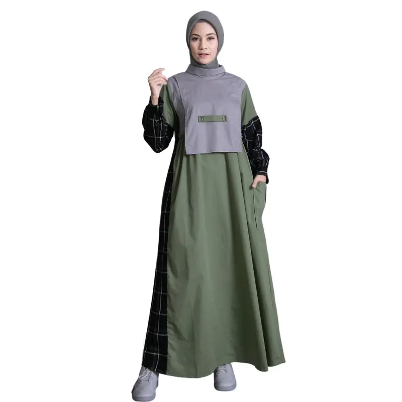 Lunangoofficial - Gamis Terbaru Katun Flanel Wanita Muslimah Dewasa Remaja Kekinian LG 856 Abu Cream Formal Panjang Muda Mustard Variasi Rempel Dress Syari 7