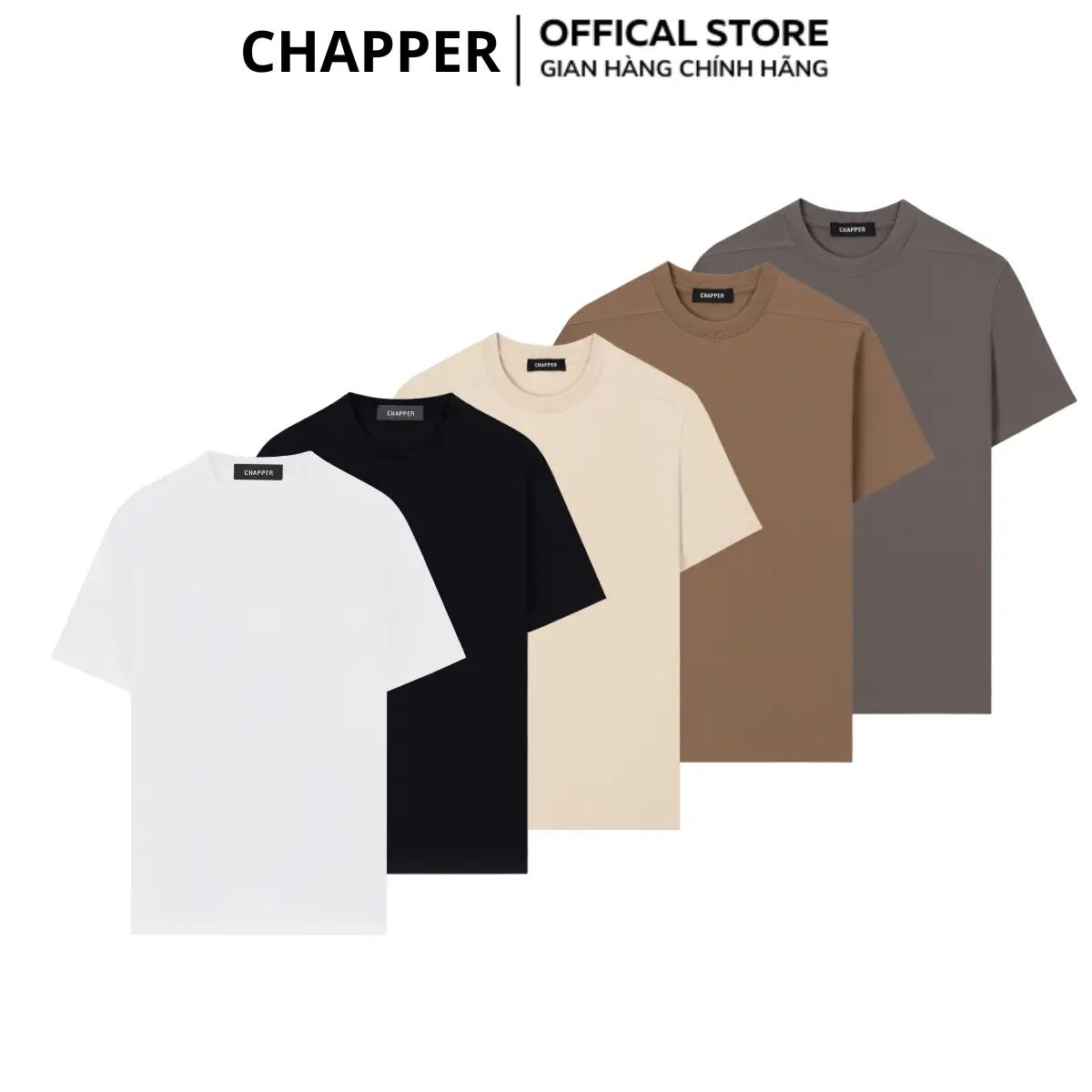 Áo thun nam nữ CHAPPER cổ tròn vai chéo form Regular, vải 260gsm thoáng mát - APCP018 Menswear