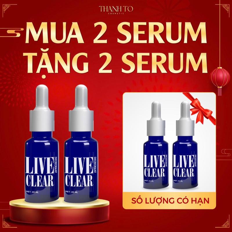 Khuyến Mãi 2 Tặng 2 - Serum Nách Live Clear Hỗ Trợ Giảm Mồ Hôi Nách Mùi Thơm Nước Hoa | Thanh Tô Cosmetic