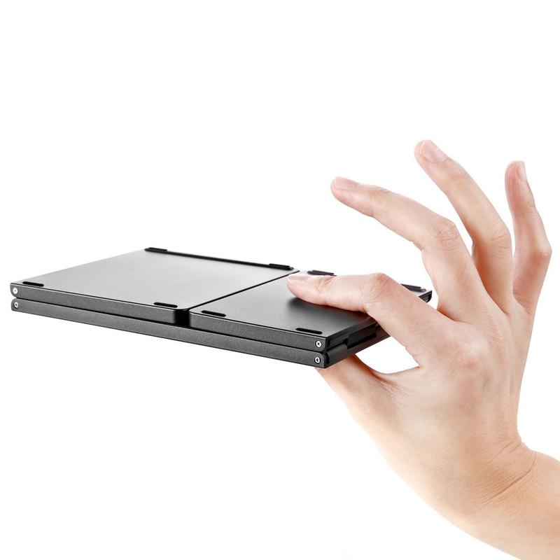 Product Introduction of Mini three fold wireless Bluetooth touch keyboard portable folding suitable for mobile phones, tablets, laptops, Bluetooth peripherals, keyboards, mice 3