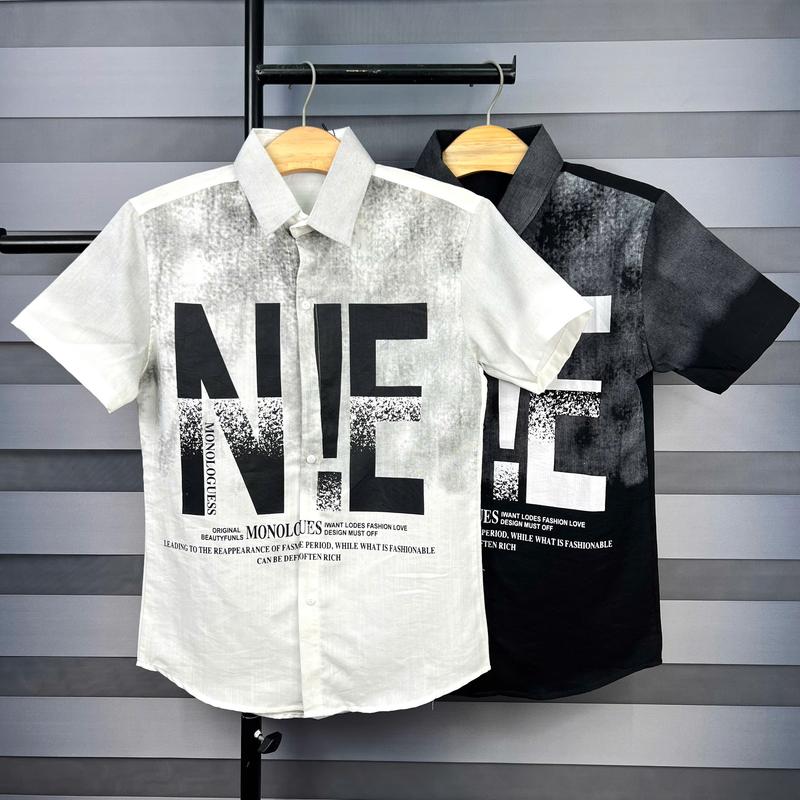 Áo Sơ Mi Nam N!E Chất Liệu Đũi Cao Cấp Tay Ngắn Tay Dài From Body Cao Cấp Menwear