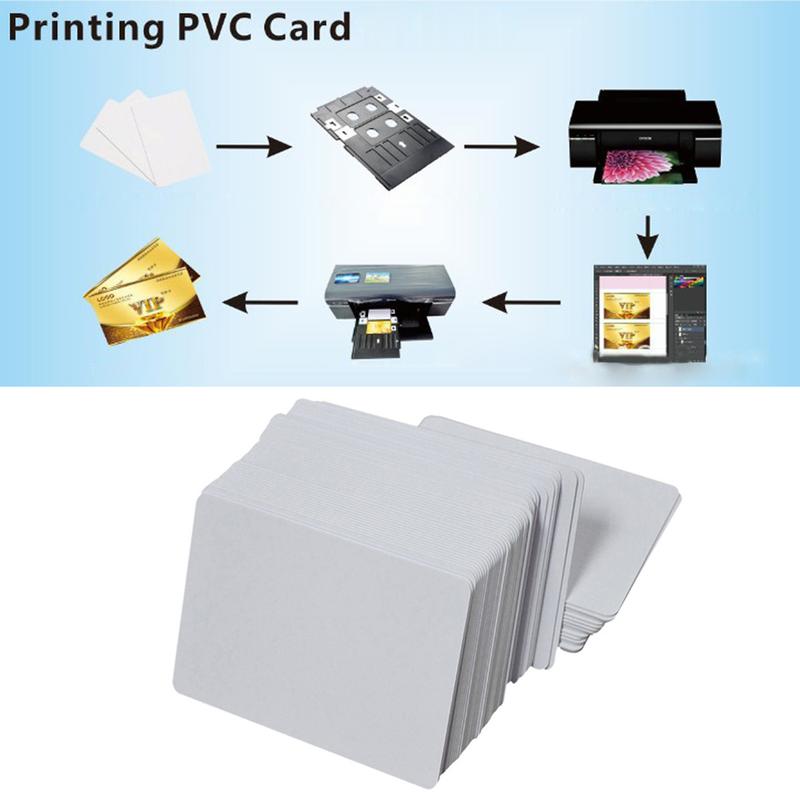 Thẻ ID PVC, Chất Lượng Cao Cấp, 100 Cái, Màu Trắng, In Hai Mặt Bằng Nhựa PVC, Thẻ Huy Hiệu ID Tự Làm, Nhãn Hiệu: Trắng 2