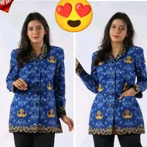Baju Korpri Cewe Krah Hitam Katun c40s Terbaru Pakaian Kerja Sekolah Wanita