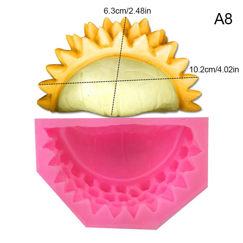 Product Introduction of [HOU]3D Fruit Banana Pineapple Corn Mango Durian Ice Cream Silicone Mold Fondant Cake Decorating Tools Chocolate Baking Gypsum Mold 24