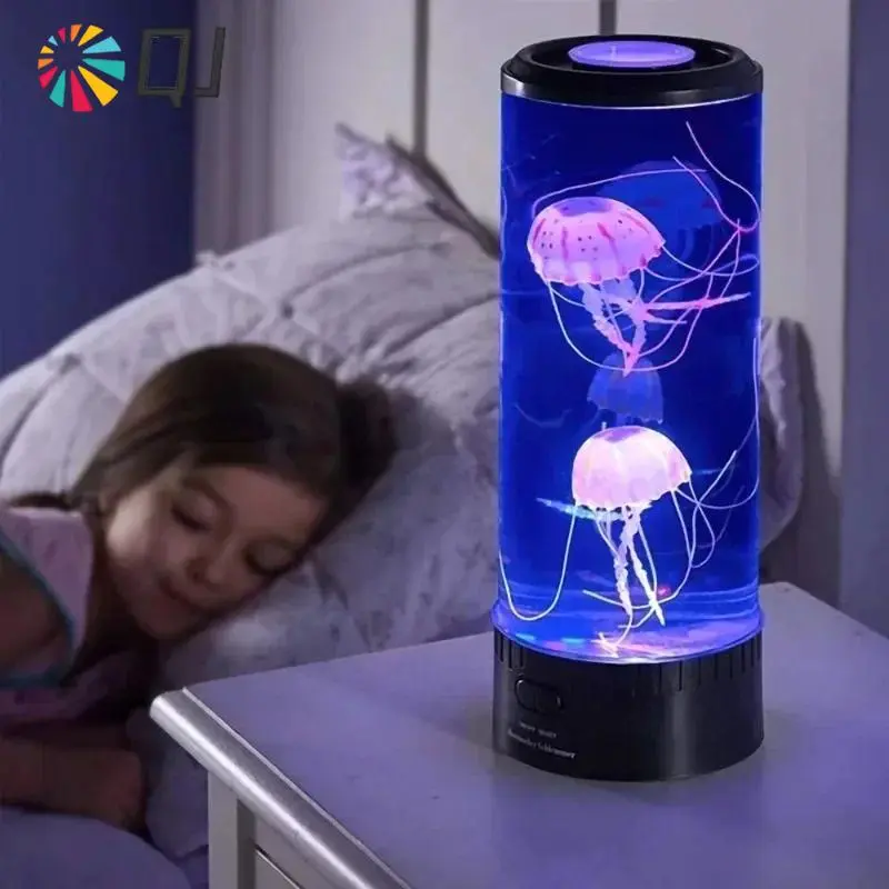 Color Changing Jellyfish Lamp Usb/Battery Powered Table Night Light Children'S Gift Home Bedroom Decor Boys Girls Birthday Gifts Christmas Gift