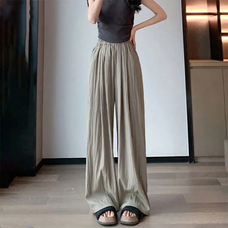Quần Ống Rộng Nữ Vải Đũi Mát Cạp Cao Lưng Cao Xếp Ly - Hàng Đẹp Hot Trend - Ong, Women quần  ống 6