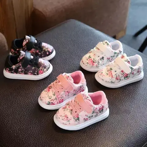 Sepatu Sneaker Anak Perempuan Motif Bunga Sakura Usia 1 2 3 Tahun