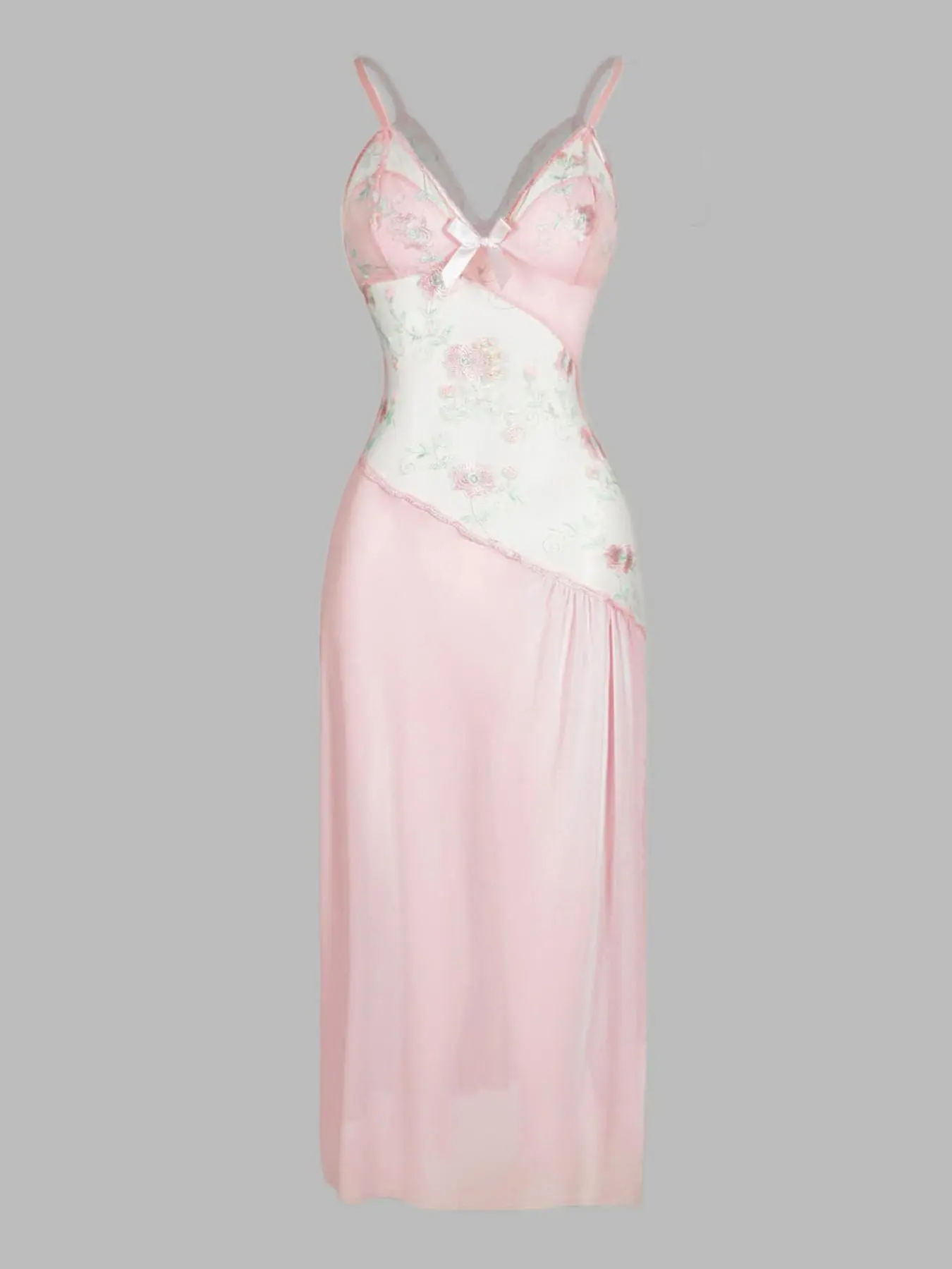 Women's Floral Embroidery Nightdress, Sexy Elegant Sleeveless Nightgown, Soft Comfortable Nighty Dress for Women