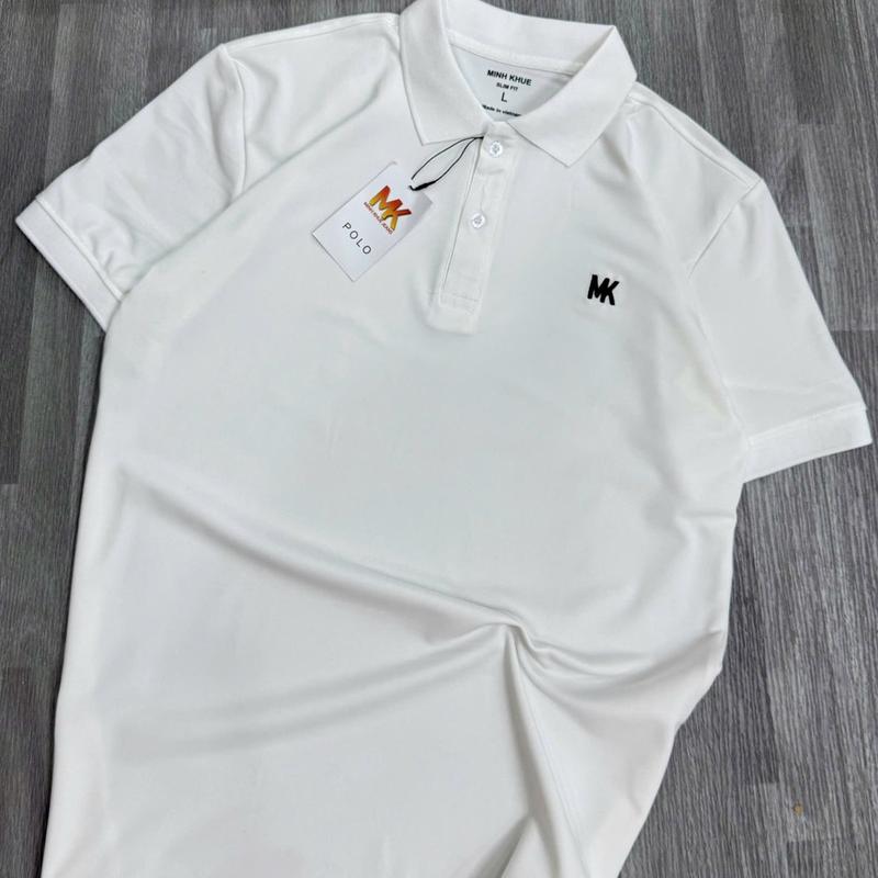 Áo polo Nam Minhkhue trơn basic, cổ bẻ logo thêu ngực , nhiều màu thoáng mát - size M-L -XL 1