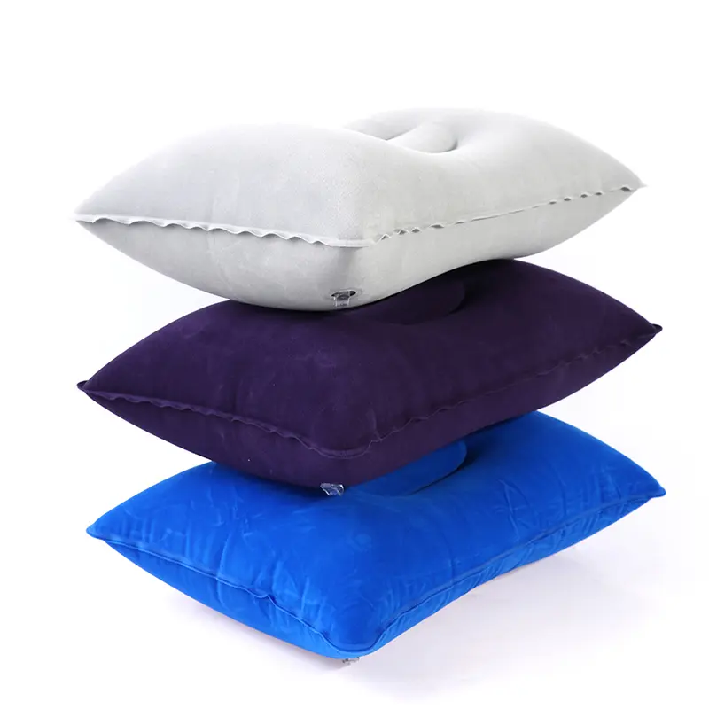 Inflatable Air Pillow Bed Sleeping Camping Pillow PVC Nylon Neck Pillow