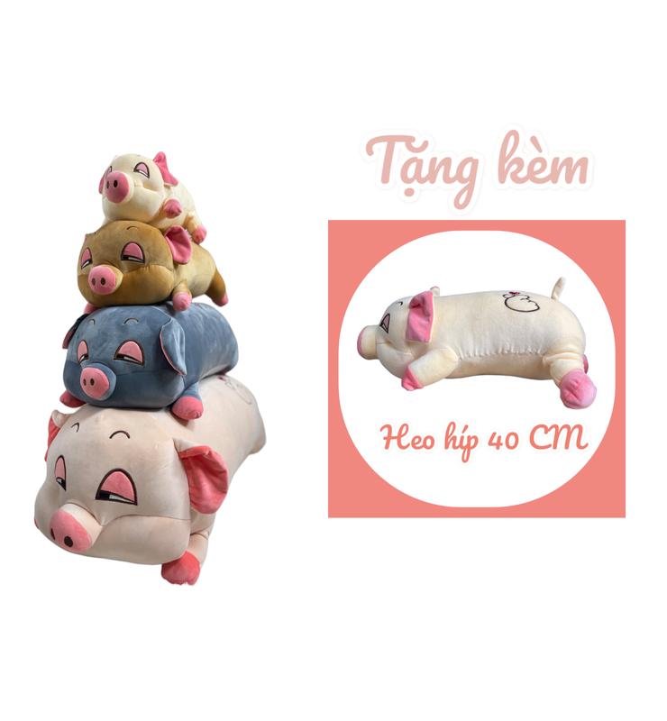    Tặng ngay 1 chú heo 40 cm    Gấu Bông Heo Híp,Gối ôm hình thú con heo béo mắt híp cute thú nhồi bông con lợn LOTOMO Thú Bông Toy Đồ Chơi Phát Nhạc gaubong  conheo 