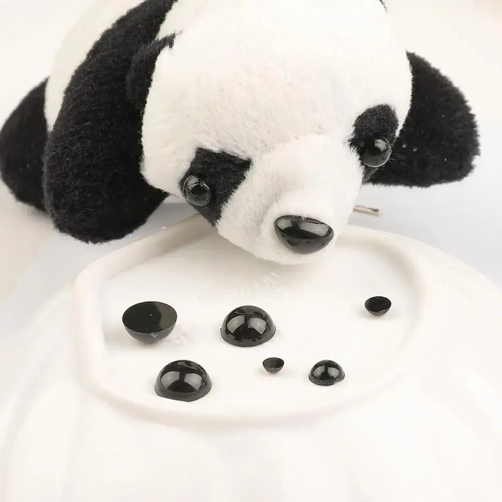 20-500pcs Funny Black DIY Animal Eyeball/Nose Panda Bear Round/Oval Plush Doll Eye/Nose Plastic Safety Handcraft Toys Accessories Animal Eyes