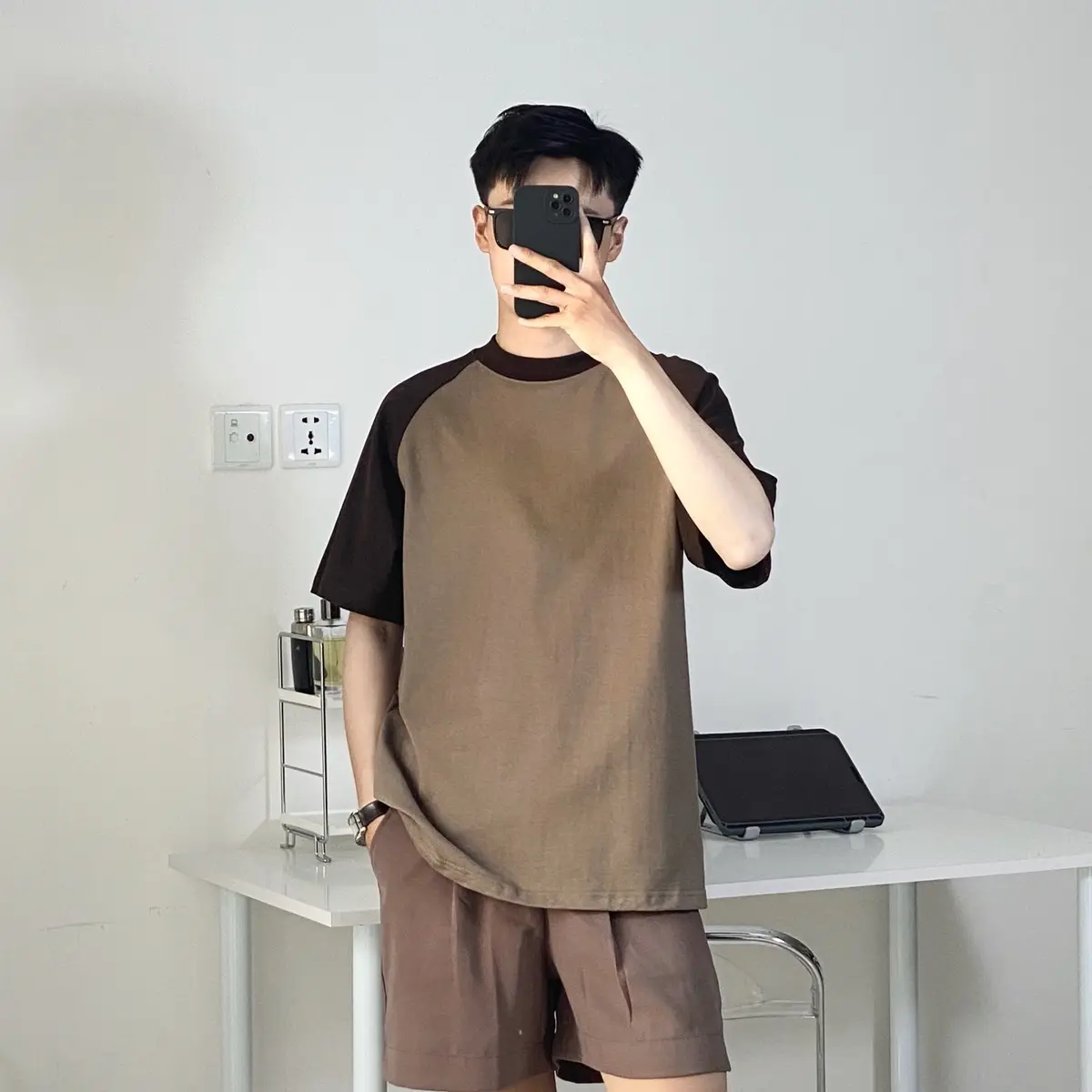 [Deal hot] Áo thun raglan cotton, chất dày dặn 250sgm Doubo