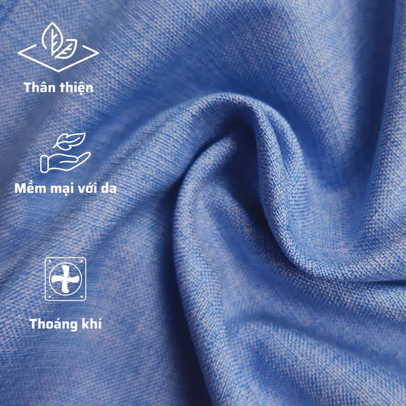 Áo sơ mi trung niên ngắn tay vải đũi mềm mát loại áo sơ mi nam thêu họa tiết form rộng thoải mái ATK30 Menswear 2