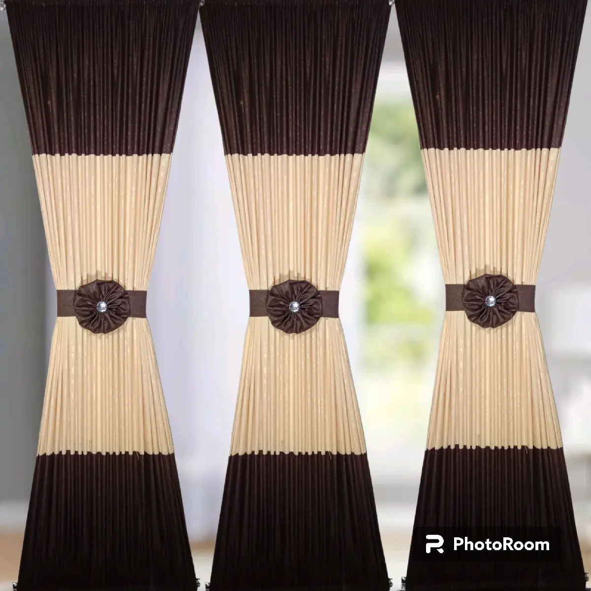 Gorden embos kombinasi 2warna tali vita katun model baru jendela minimalis kupu