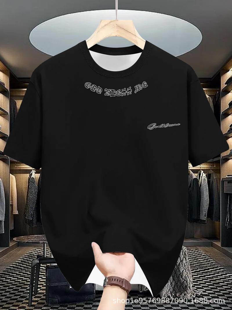 Product Introduction of Men's Casual Crew Neck T-Shirt, 100% Polyester Knit Fabric, Comfortable, Boston Print, Slightly Stretchy, Summer Short Sleeve Shirt, Versatile and Easy to Maintain, Regular Fit 4