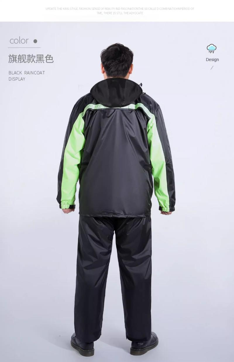 Product Introduction of Raincoat Rain Pants Suit, Extra Large Size, Cycling, Unisex, plus-Sized plus Size, Split Full Body Rainproof Rain Gear, Men's Clothing 17