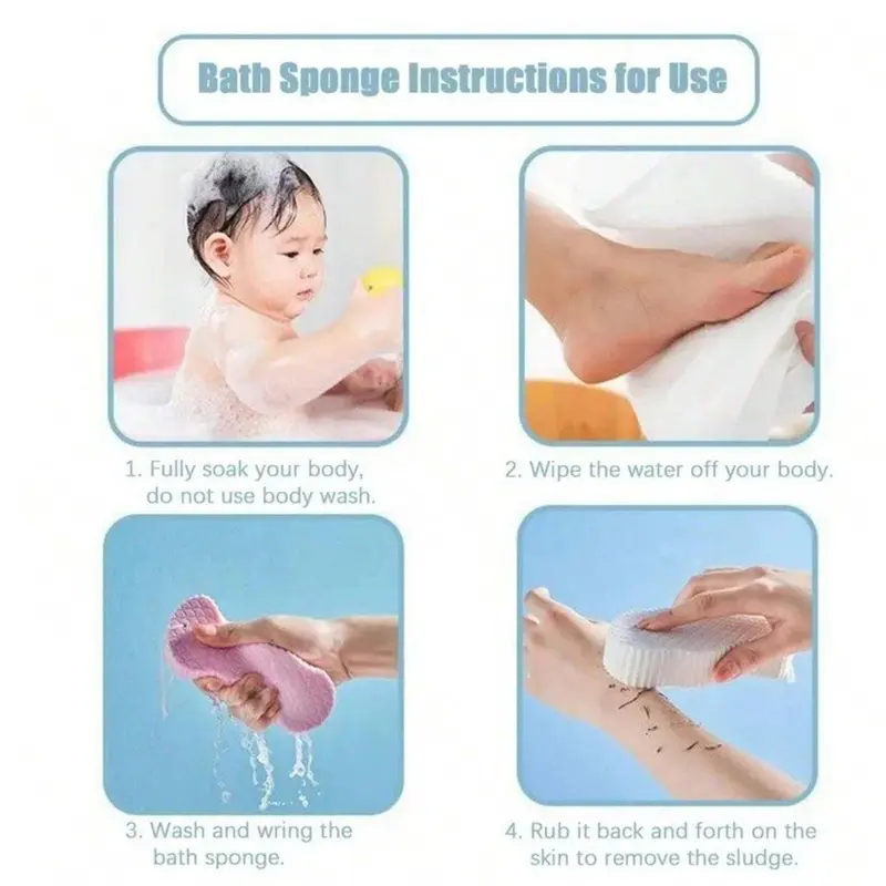Exfoliating Scrub Sponge, 1 Count Soft Bath Sponge, Gentle Cleaning Sponge, Skin Smoothing Sponge, Bathing Accessories for Home Bathroom 6