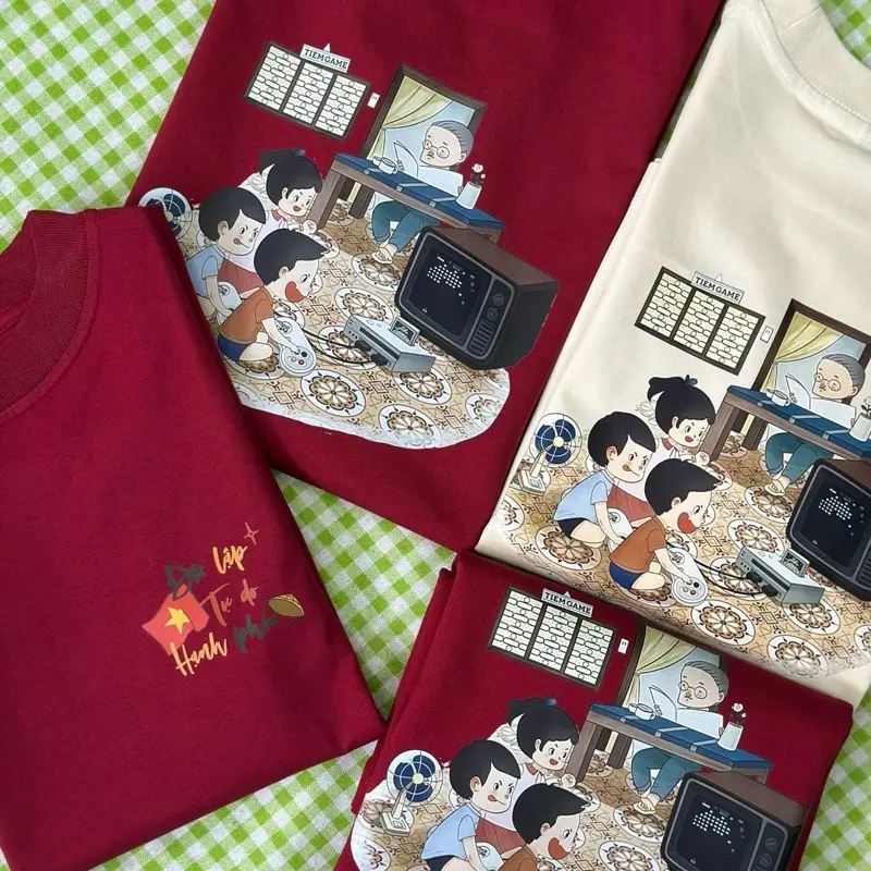Áo thun UNISEX OVERSIZE in hình tranh vẽ yêu nước trò chơi Vintage chất Cotton mềm mịn 1