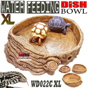 WD022C WATERDISH WATER FEEDING DISH RAMP BOWL BULAT TEMPAT MAKAN MINUM BERENDAM REPTILE TORTOISE TORTO KURA DARAT SULCATA PARDALIS YNIPHORA RADIATA  IGUANA TEGU SALVA SAVMON ULAR KADAL LIZARD PACMAN KELOMANG PERLENGKAPAN REPTILE