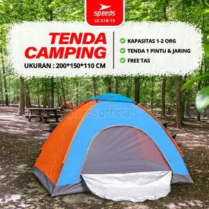 SPEEDS Tenda Camping Outdoor Gunung Mendaki Army Dome 2-3 Orang Dengan Alas Tenda Anti Air 018-13