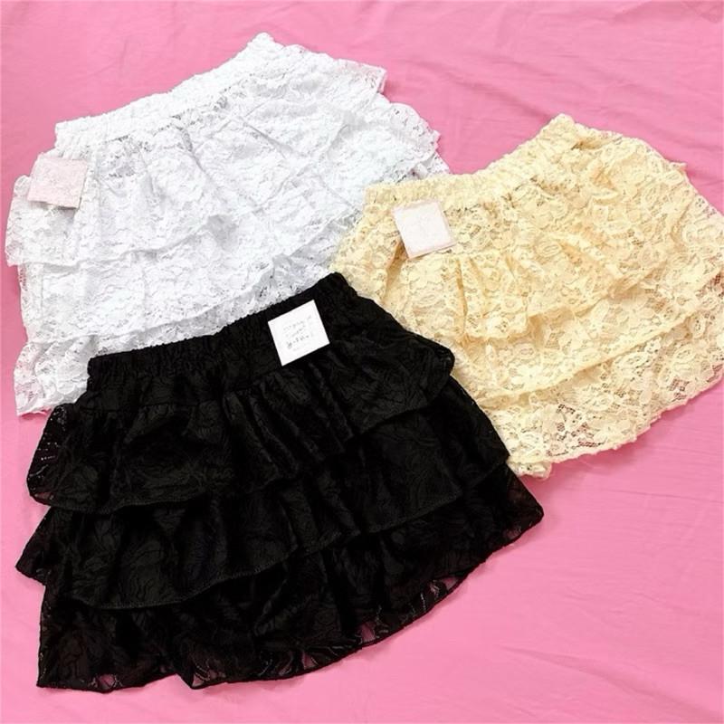 Chân Váy Ren 3 Tầng Có Lót Quần Lưng Thun Chân Nữ Women Top dáng xoè 4