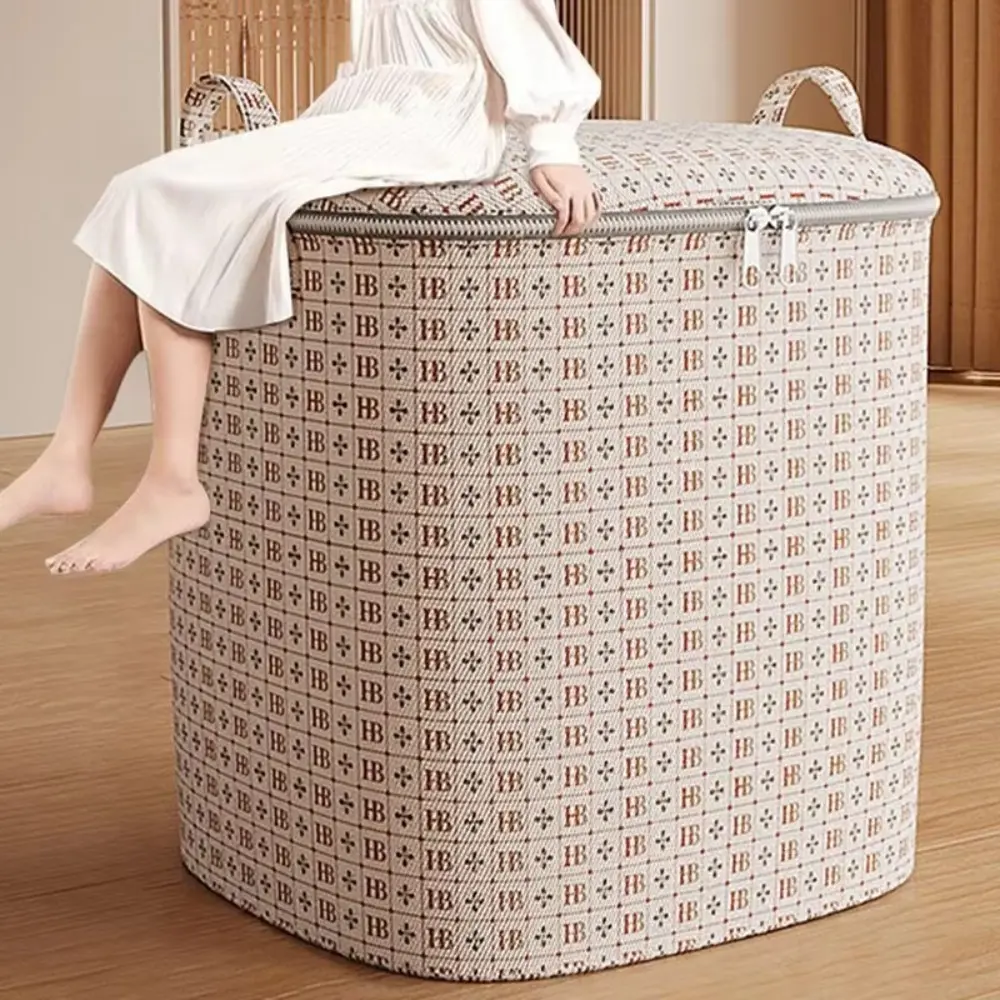 Giỏ Đựng Đồ Gấp Gọn, Cầm Tay, Chống Bụi, Có Nắp Đậy, Dụng Cụ Sắp Xếp Tủ Quần Áo, Có Tay Cầm, Thùng Đựng Quần Áo, Hộp Đựng Dung Tích Lớn, Túi Di Chuyển, Cho Tủ Chén Rổ