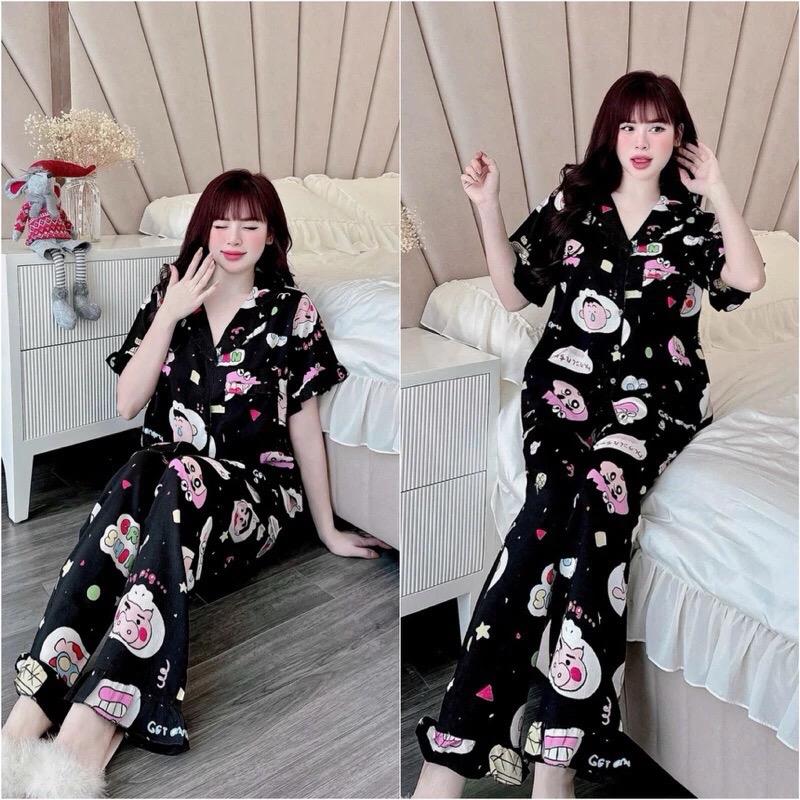 Đồ Bộ Bigsize 55-100kg Chất Đũi Xốp mềm mát hoạ tiết dễ thương cho nữ mặc nhà M4 2