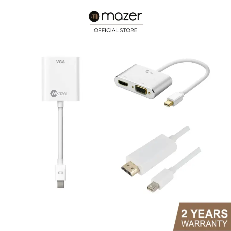 Mazer MiniDisplay to VGA/HDMI Adapter | 2 years warranty