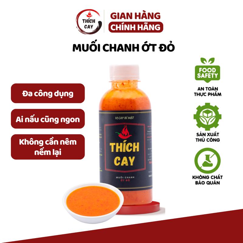 Chai sốt chấm đỏ Thích Cay 250ml tương chấm thịt nướng đồ nướng chấm ăn lẩu nước chấm ớt hiểm cay
