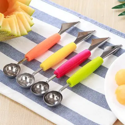 Muỗng Múc Kem, Trái Cây Viên Tròn,Tỉa Trái Cây, Rau Củ 2 in 1 4