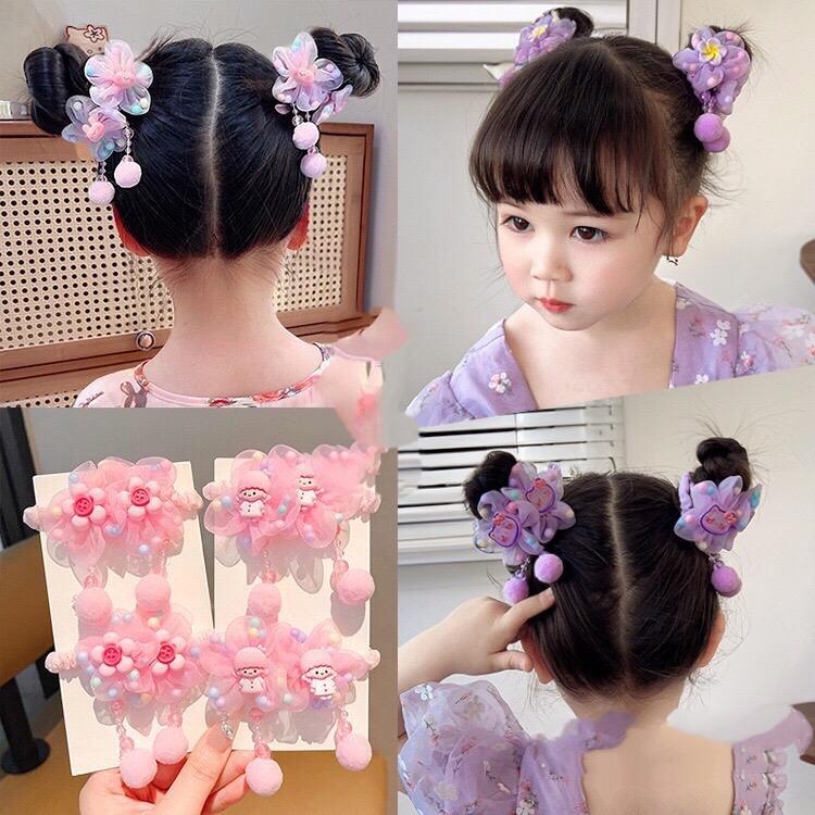 Set 2 Dây Cột Tóc Gắn Hoa Hồng & Hoa Tím Nhiều Mẫu Dễ Thương Dành Cho Bé Gái Đi Múa Phụ Kiện Tóc Bé Gái Trẻ Em Chất Liệu Mềm Mại An Toàn Khi Sử Dụng Quà Tặng Ý Nghĩa Cho Bé Gái
