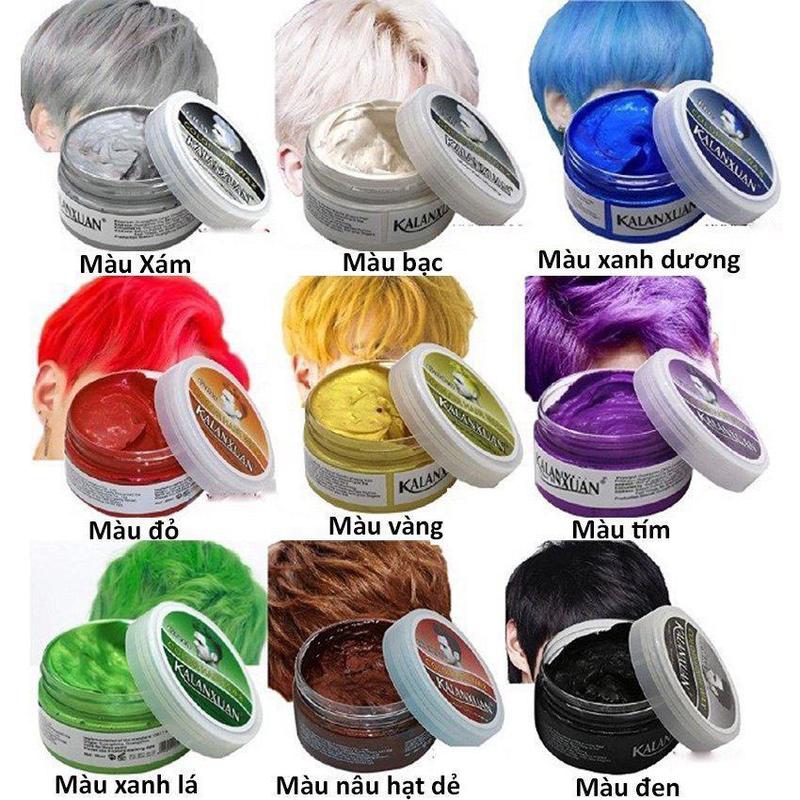 Sáp Tạo Kiểu, Đổi Màu Tạm Thời Kalanxuan 100g Cho Nam Nữ Color Hair Wax Nhuộm Tóc Đổi Màu Tóc thuốc đen