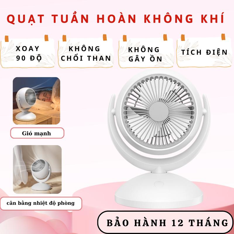 Quạt tuần hoàn không khí K19 - Quạt lưu thông không khí - Sạc tích điện - Góc gió rộng - Độ ồn nhẹ QuạT Fan quạt  goojodoq