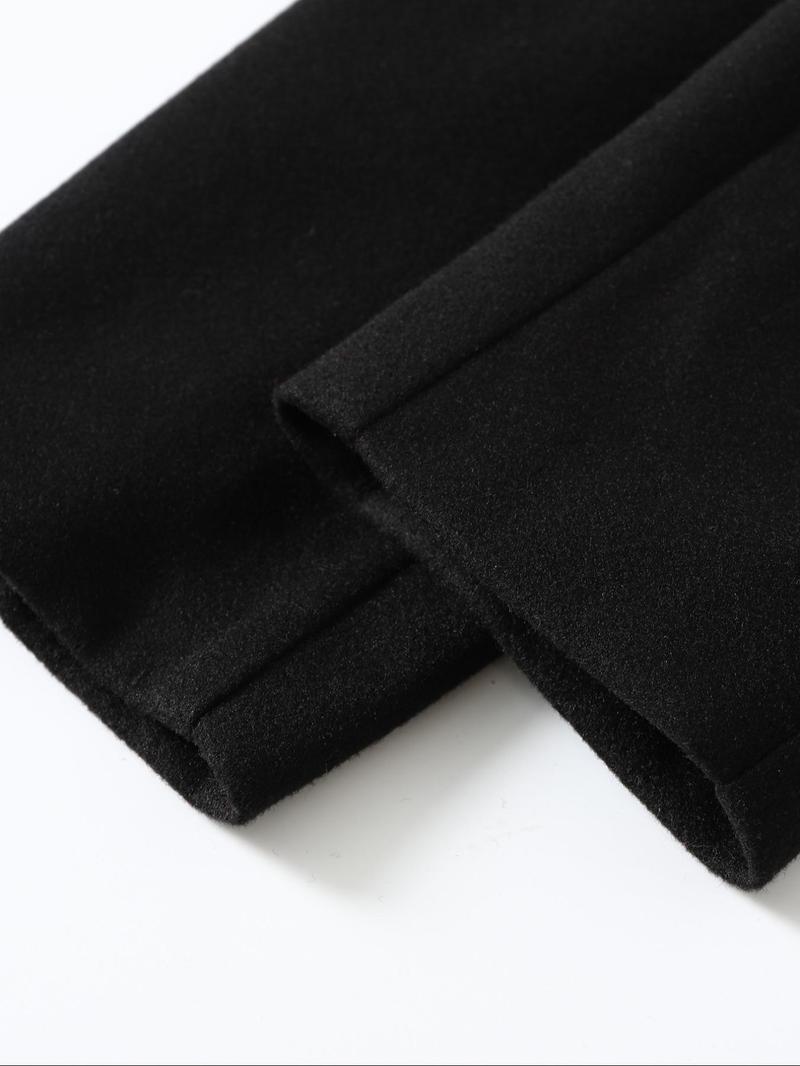 Product Introduction of Men's Solid Color Woolen Coat, Regular Fit Casual Long Sleeve Lapel Outerwear for Fall & Winter, Men's Clothes for Daily Wear 5