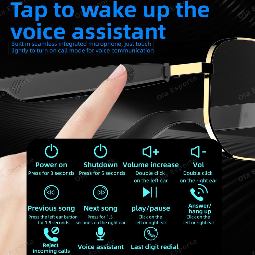 Smart Anti blue light Glasses Bluetooth Earphones Intelligent Calls Music Sound Quality Voice Assistant Long Battery Glasses New - Image 4