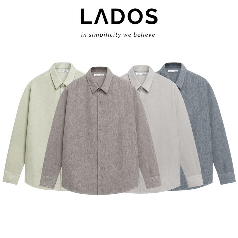 Áo sơ mi nam dài tay vải xô đũi cao cấp LADOS-8136 phong cách Hàn Quốc, trẻ trung, dễ phối đồ