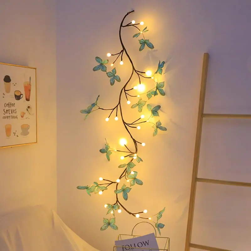 LED Butterfly Willow Vine Fairy String Light, 1 Count USB Powered String Light with 8 Lighting Modes & Remote Control, Decorative Light for Home Party Wedding 6