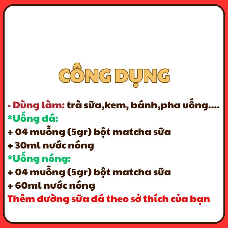 Product Introduction of BỘT MATCHA 3IN1 LOẠI HẢO HẠNG ĐẬM VI TRÀ THƠM VỊ SỮA GÓI 250GR LON 220GR 500GR matcha  powders   matcha 8