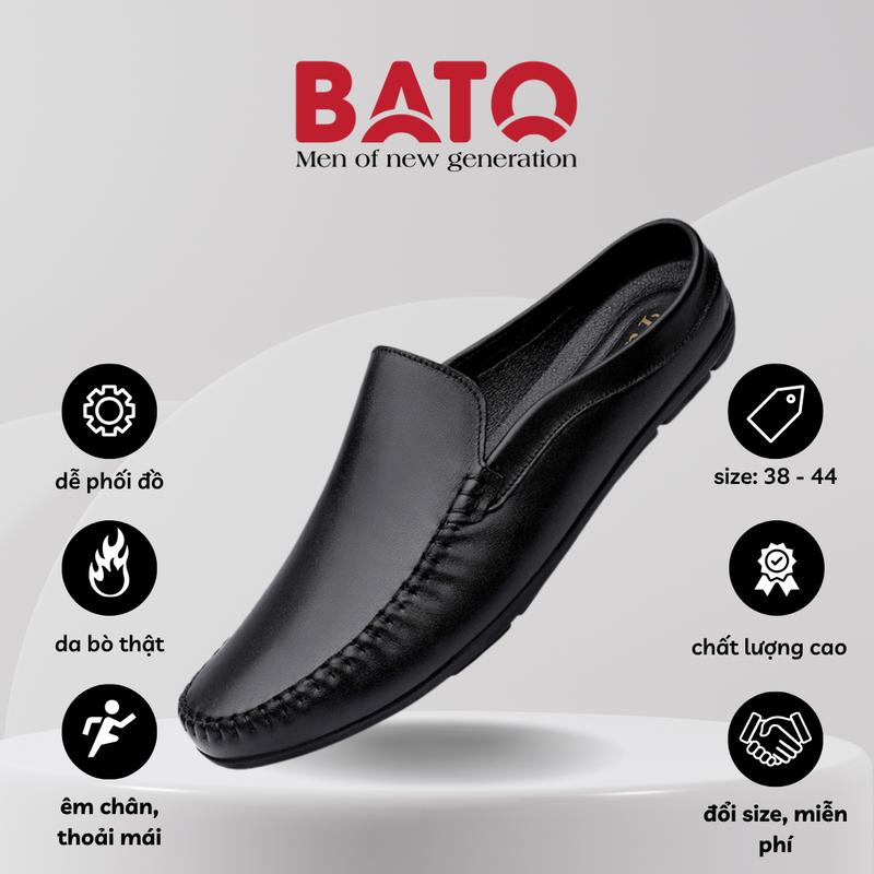 Giày Lười Sục Nam Da Bò Thật Dáng Đẹp Không Tụt Gót GD18 Cao Su Shoes