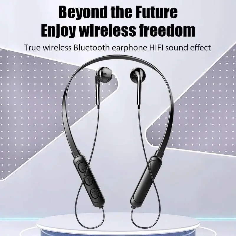 Wireless 9D Bluetooth NeckHanging Stereo Noise Reduction Universal 5.0 Sports Headset Microphone