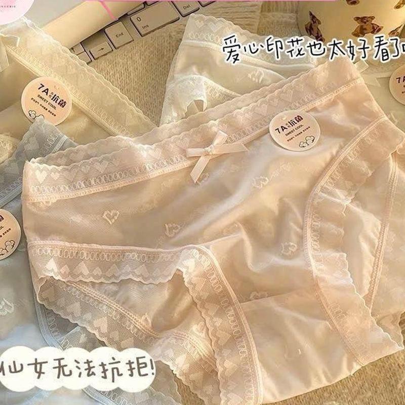 Combo 10 Quần lót nữ su lụa ren cao cấp, kháng quần họa tiết trái tim mềm mỏng, mát mịn, không lộ viền sexy thoáng khí -S7A