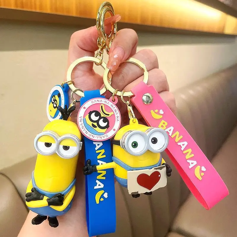Dây Chuyền Chìa Khóa Minions, Thiết Kế Hoạt Hình Dễ Thương, Mặt Dây Chuyền Cặp Đôi Anime, Đồ Trang Trí Treo Ba Lô, Quà Tặng Bob Kevin Stewart mock  hoagau la bubu 3