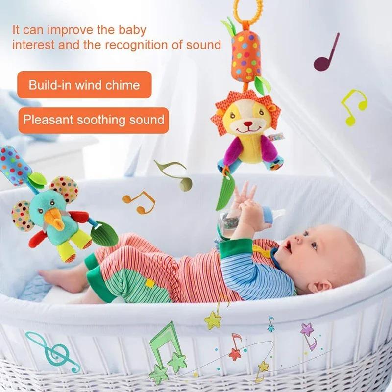 Product Introduction of Baby Sensory Hanging Rattles Soft Learning Toy Plush Animals Stroller Infant Car Bed Crib with Teether for Bebe Babies Toddlers 9