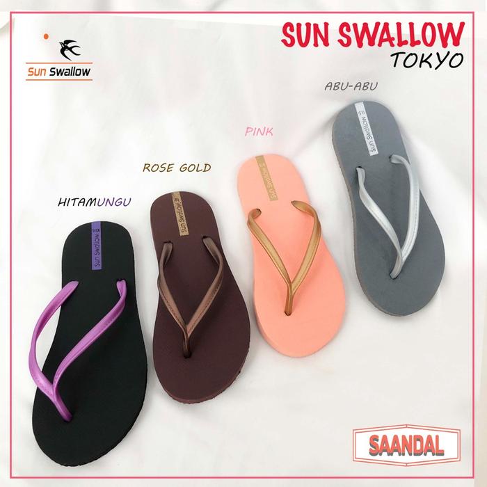 Gambar GROSIR-Sandal Jepit Wanita Sun Swallow Tokyo (isi 6 pasang sandal) Hitam Pink dari Saandal Indonesia Kota Administrasi Jakarta Barat Tokopedia